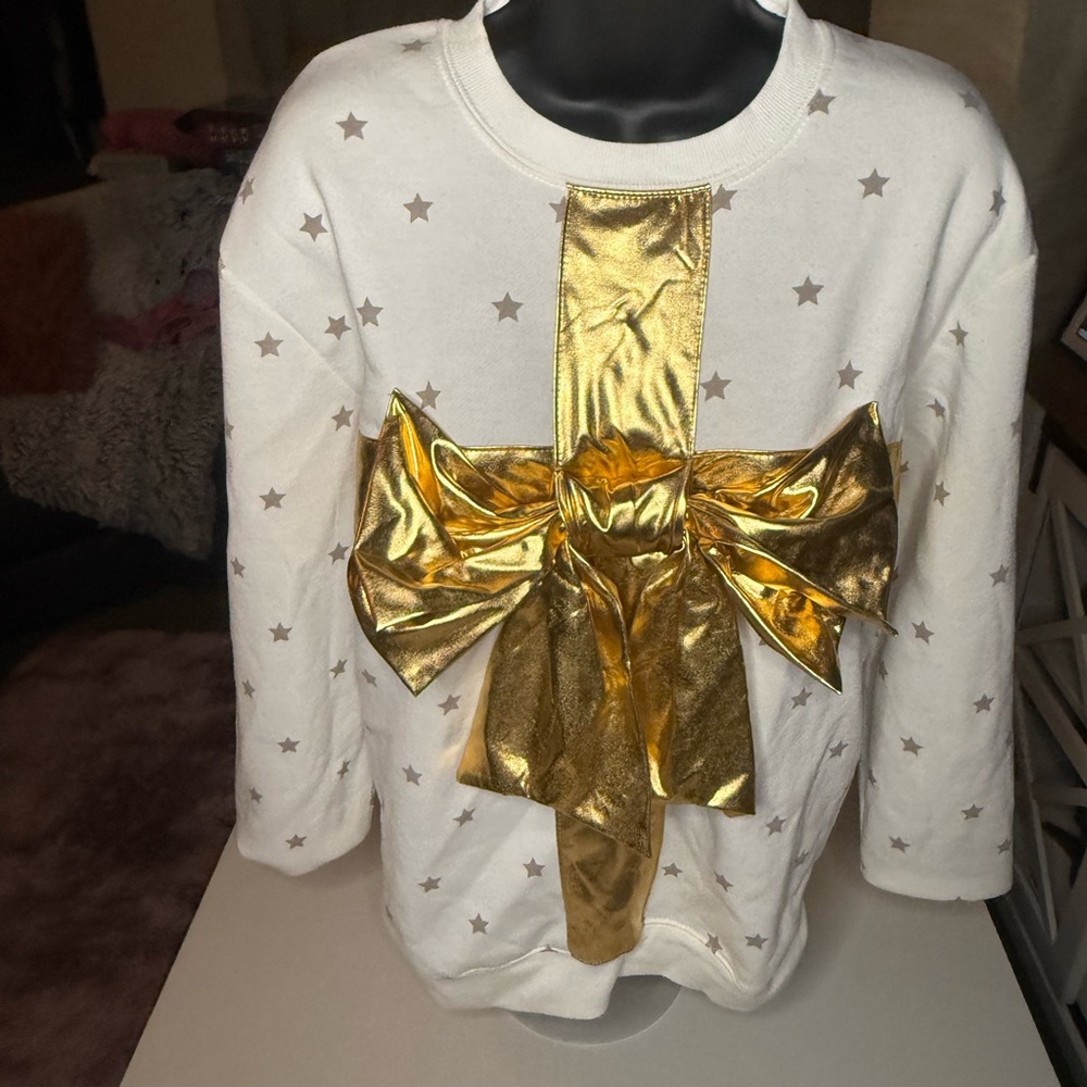 VINYL Icon Gold Star Bow Sweatshirt women’s size S